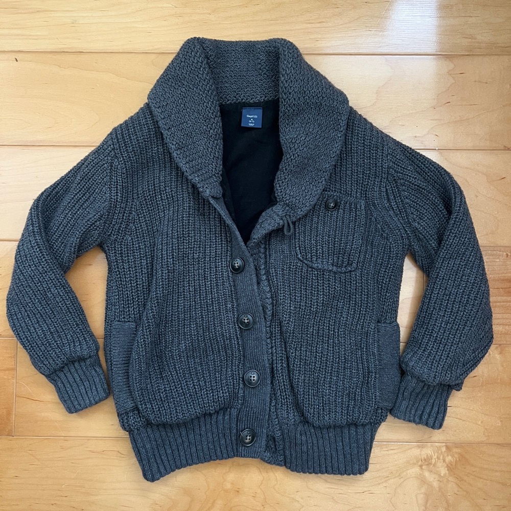 Cozy Gray Knit GAP Kids Jacket